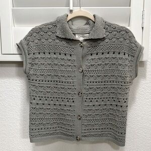 Jessica Simpson Short Sleeve Button Down Cropped Cardigan